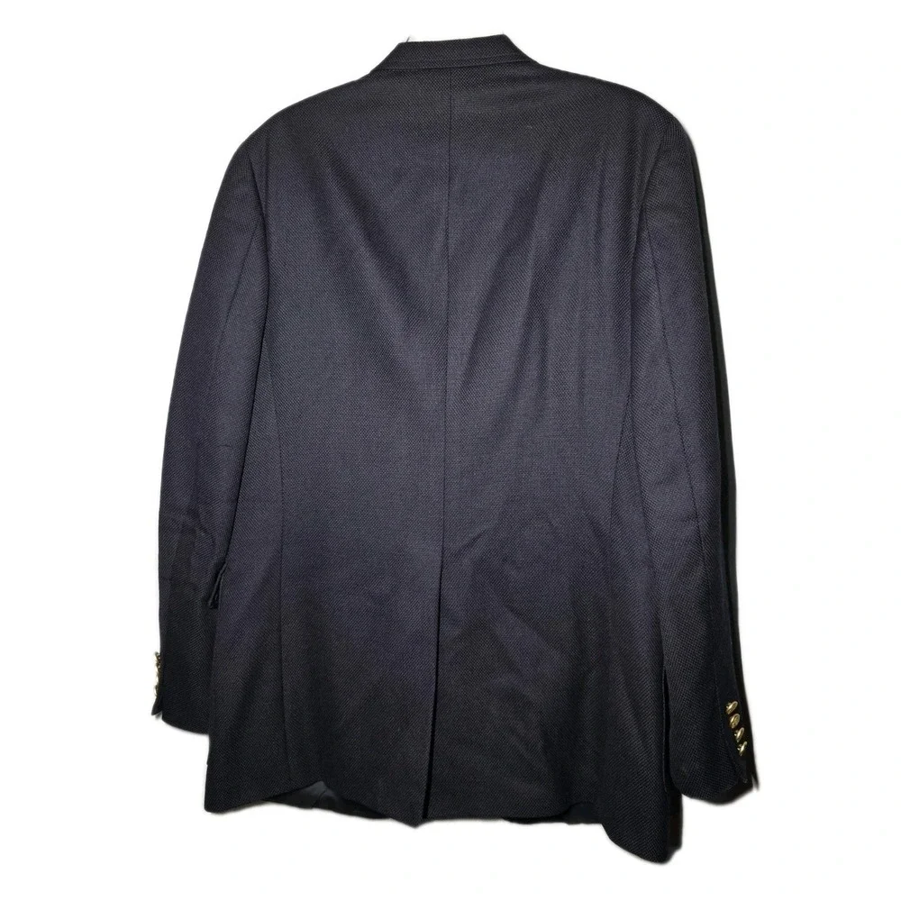 Chaps Ralph Lauren Hopsack Mens 42R Navy Virgin Wool Gold-Button Sport Coat
